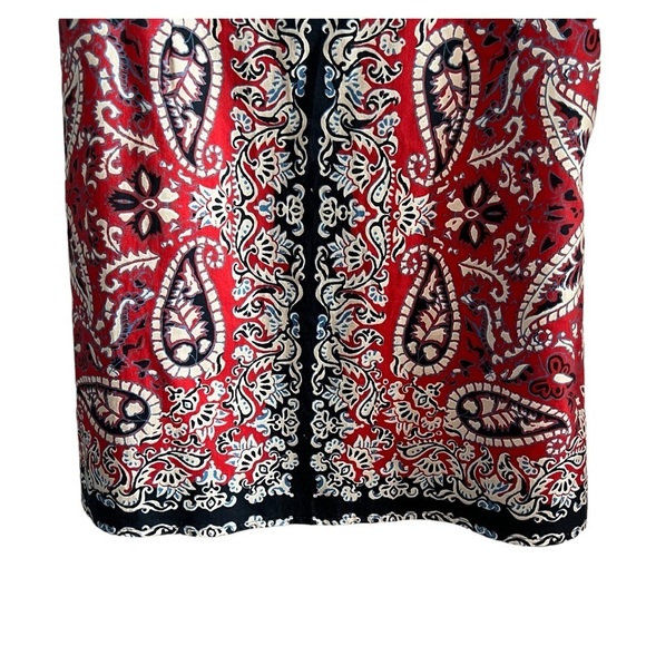 🌺NANETTE LEPORE Gorgeous Red & Blue Bandana Paisley w/ pockets Size 2🌺 - Picture 3 of 8